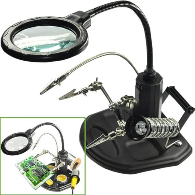 Support avec Double Loupe et LED